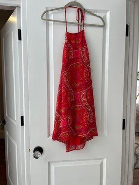 Show Me Your Mumu Pink-Red Paisley Backless Halter Dress